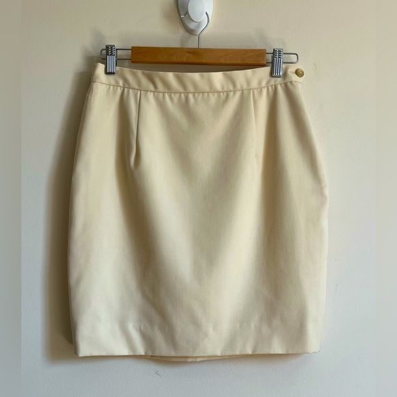 Ralph Lauren Purple Label Dresses & Skirts - VTG Ralph Lauren Purple Label Classic Ivory Lined Wool Short Pencil Skirt Sz 10